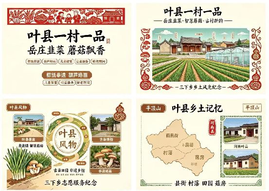图为实践队队员利用AI制作叶县特色农产品主题明信片。林静雯供图